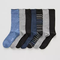 Van Heusen Fancy Dress 7 Pair Crew Socks Mens