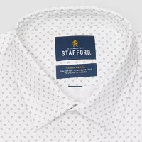 Stafford Advanced Performance Sweat Repel Mens Regular Fit Stretch Fabric Wrinkle Free Long Sleeve Dress Shirt