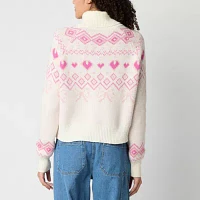 Forever 21 Juniors Fairisle Womens Turtleneck Long Sleeve Bows Pullover Sweater