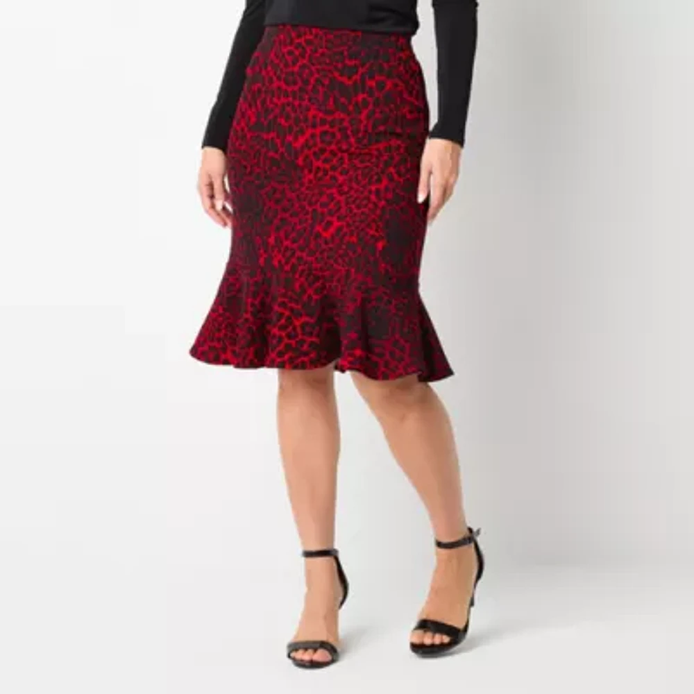 Bold Elements Womens Mid Rise Midi A-Line Skirt