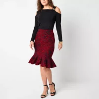 Bold Elements Womens Mid Rise Midi A-Line Skirt