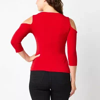 Bold Elements Womens V Neck 3/4 Sleeve Blouse