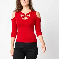 Bold Elements Womens V Neck 3/4 Sleeve Blouse