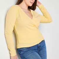 a.n.a Womens Long Sleeve Wrap Shirt