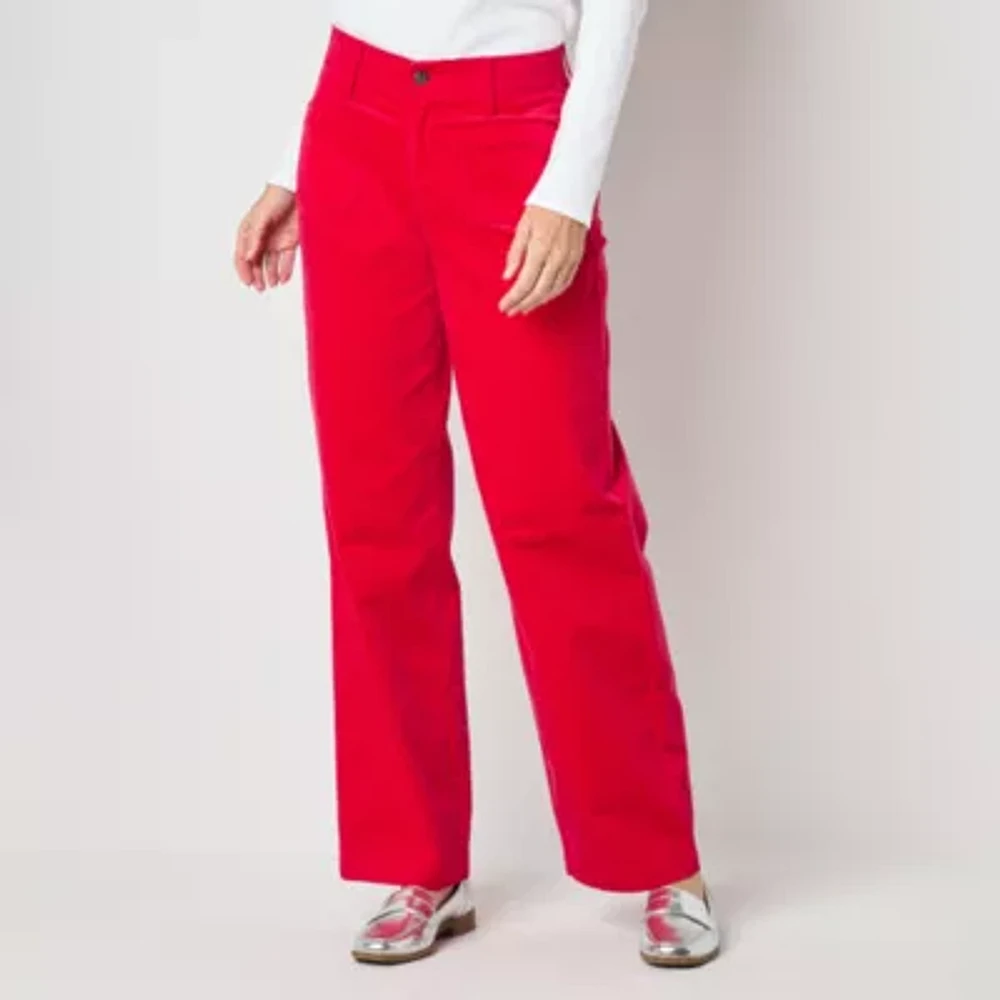 St. John's Bay Regular Fit Wide Leg  Velvet Trouser