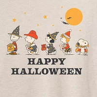 Juniors Happy Halloween Tee Womens Crew Neck Short Sleeve Peanuts Graphic T-Shirt