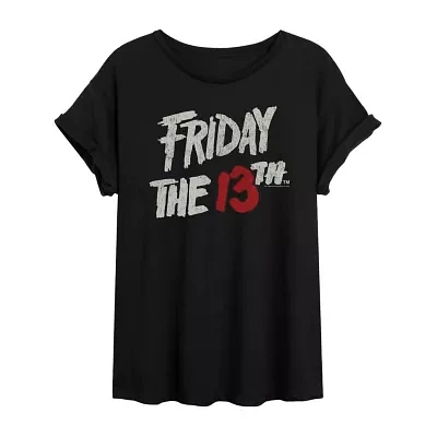 Juniors Halloween Friday The 13th Tee Womens Crew Neck Short Sleeve Graphic T-Shirt