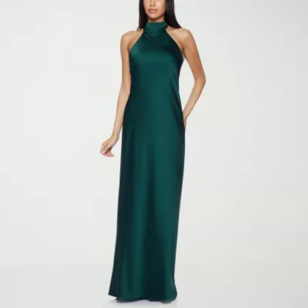 Premier Amour Halter Womens Sleeveless Evening Gown