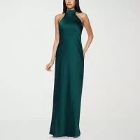 Premier Amour Halter Womens Sleeveless Evening Gown