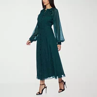 Premier Amour Womens Long Sleeve Midi Maxi Dress