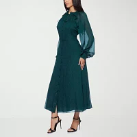 Premier Amour Womens Long Sleeve Midi Maxi Dress