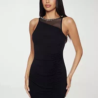 Premier Amour Womens Sleeveless Embellished Midi Sheath Dress