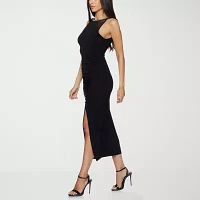 Premier Amour Womens Sleeveless Embellished Midi Sheath Dress