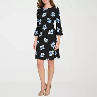 Marc New York Womens 3/4 Sleeve Floral Shift Dress