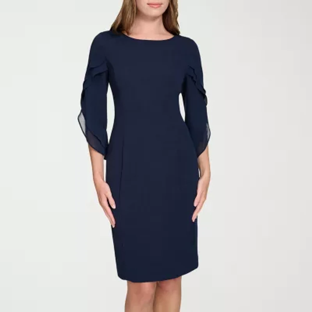 Marc New York Womens 3/4 Sleeve Sheath Dress