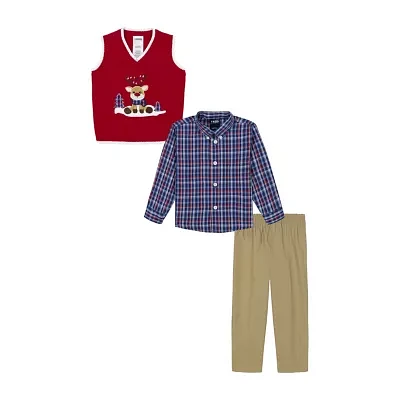 IZOD Reindeer Baby Boys 3-pc. Pant Set