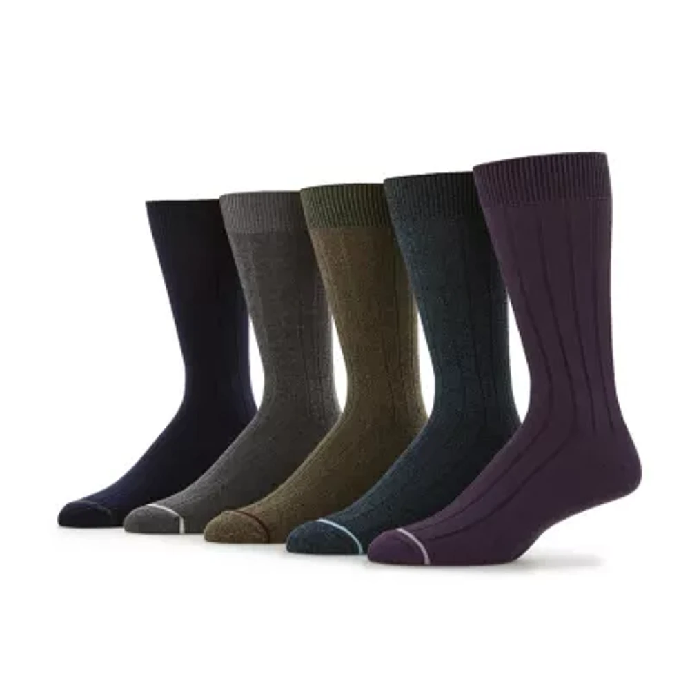 Stafford Casual Dress Cotton 5 Pair Crew Socks Mens