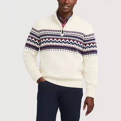 IZOD Fairisle Mens Long Sleeve Pullover Sweater