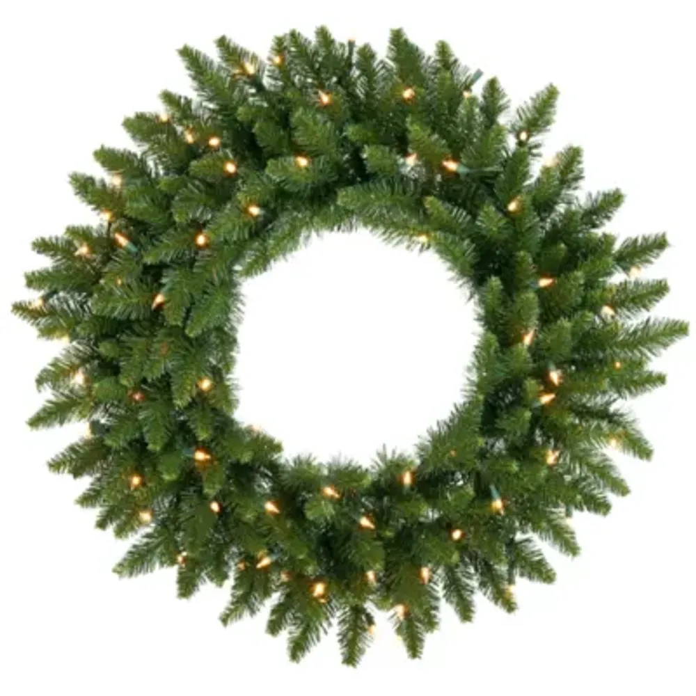 Vickerman 30" Camdon Fir Christmas Wreath with 50 Clear Lights