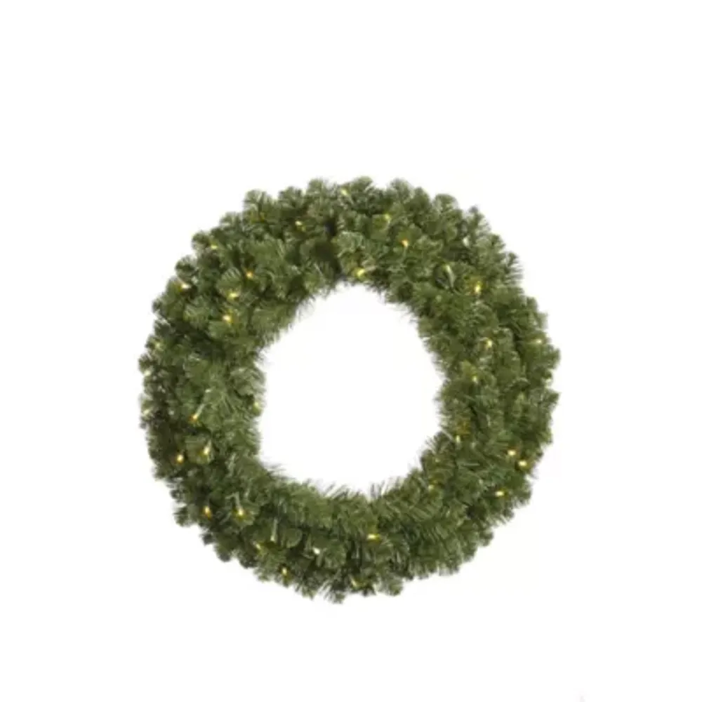 Vickerman 30" Grand Teton Christmas Wreath with 50 Warm White LED Lights