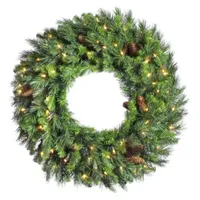 Vickerman 36" Cheyenne Pine Christmas Wreath with 100 Warm White LED Lights