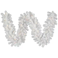 Vickerman 9' Crystal White Spruce Christmas Garland with 100 Warm White Spruce LED Lights