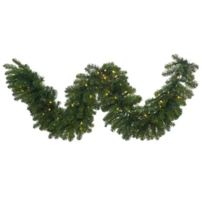 Vickerman 9' Grand Teton Christmas Garland with 100 Warm White LED Lights