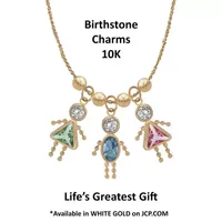 10K Gold January Birthstone Babies Boy Charm