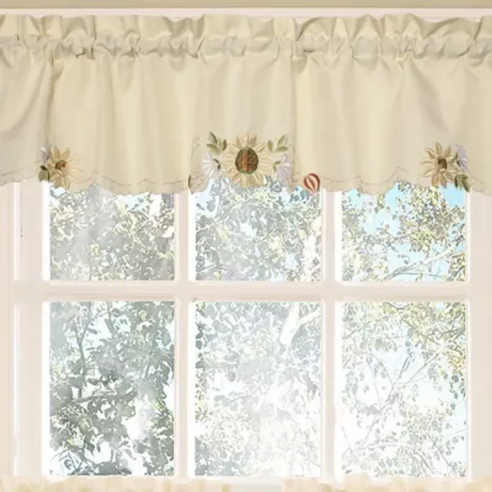 Sweet Home Collection Sunflower Rod Pocket Swag Valance