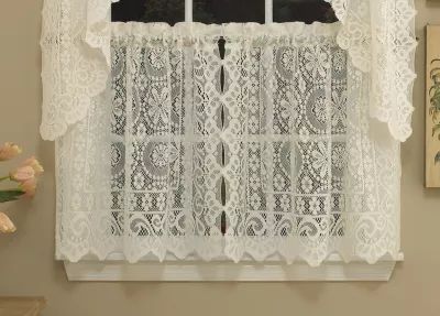 Sweet Home Collection Old World Style Floral 2-pc. Rod Pocket Window Tier