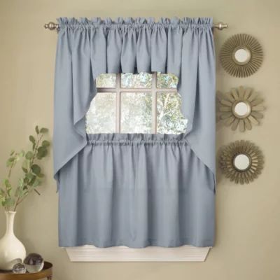 Sweet Home Collection Ribcord Solid 2-pc. Rod Pocket Window Tier