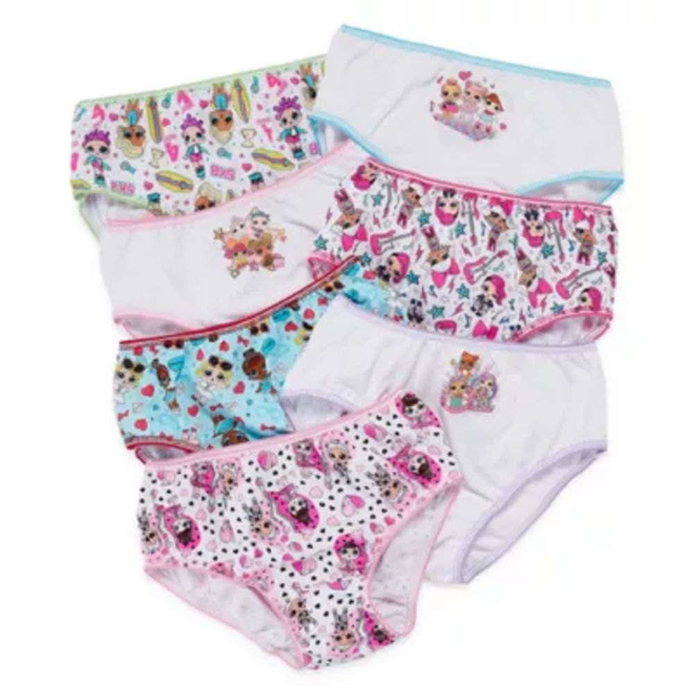Disney Little Girls' Disney Characters Brief Underwear Panties, 7-Pack