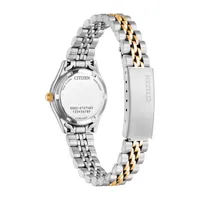 Citizen Quartz Womens Crystal Accent Two Tone Stainless Steel Bracelet Watch Eq0539-56y