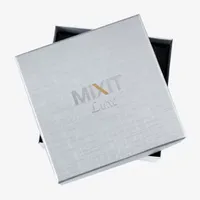Mixit Silver Tone Initial Pendant Necklace & Stud Earring Womens White Heart 2-pc. Jewelry Set