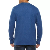 St. John's Bay Super Soft Double Knit Mens Long Sleeve Classic Fit Henley Shirt