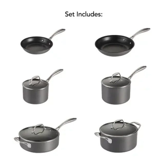 Calphalon Hard Anodized Non-Stick 10-pc. Cookware Set, Color: Black -  JCPenney