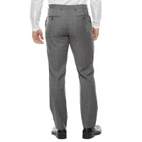 J. Ferrar Ultra Comfort Mens Windowpane Slim Fit Flat Front Suit Pant