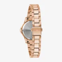 Bulova Unisex Adult Crystal Accent Rose Goldtone Stainless Steel Bracelet Watch 98l303