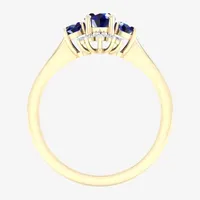 Womens Gemstone & 1/10 CT. T.W. Genuine Diamond 10K Gold Cocktail Ring