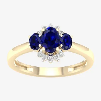 Womens Gemstone & 1/ CT. T.W. Genuine Diamond 10K Gold Cocktail Ring