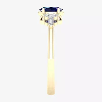 Womens Gemstone & 1/5 CT. T.W. Genuine Diamond 10K Gold Cocktail Ring