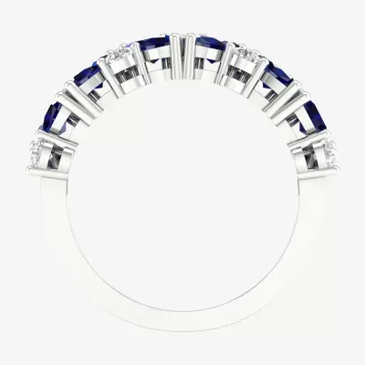 2MM Genuine Blue Sapphire 10K White Gold Band