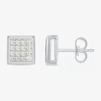 3/4 CT. T.W. Natural White Diamond 10K Gold 9.7mm Square Stud Earrings