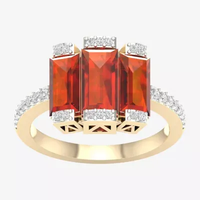 Womens 1/6 CT. T.W. Genuine Orange Citrine 10K Gold Cocktail Ring