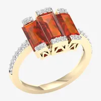 Womens 1/6 CT. T.W. Genuine Orange Citrine 10K Gold Cocktail Ring