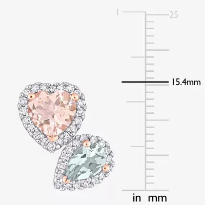 Womens Diamond Accent Genuine Pink Morganite 10K Rose Gold Heart Pendant  Necklace - JCPenney