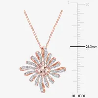 Womens Genuine Pink Morganite 18K Rose Gold Over Silver Pendant Necklace