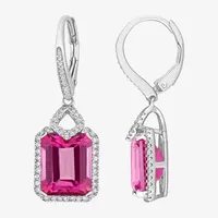 Genuine Pink Topaz Sterling Silver Drop Earrings