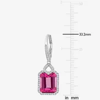 Genuine Pink Topaz Sterling Silver Drop Earrings