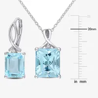 Genuine Blue Topaz Sterling Silver 2-pc. Jewelry Set